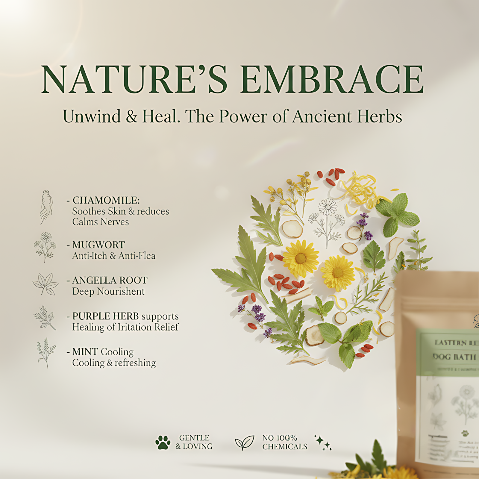 Natural Herbal Bath Packs for Dogs